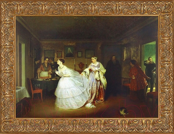 Изображение товара Картина Декарт Сватовство майора Федотов 8Л3821 (в раме)