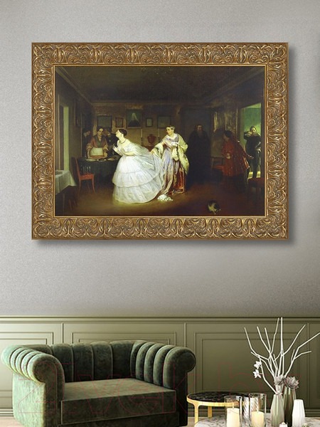 Изображение товара Картина Декарт Сватовство майора Федотов 8Л3821 (в раме)