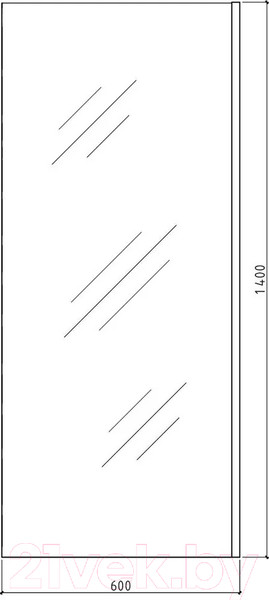 Изображение товара Стеклянная шторка для ванны Teymi Timo 60x140 / T00271 (прозрачное стекло/черный хром)