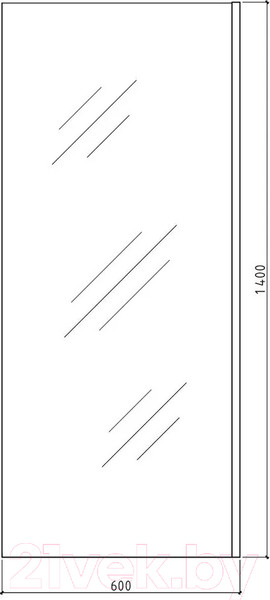 Изображение товара Стеклянная шторка для ванны Teymi Timo S 60x140 / T00272 (тонированное стекло/черный хром)