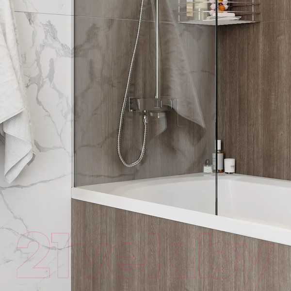 Изображение товара Стеклянная шторка для ванны Teymi Timo 70x140 / T00273 (прозрачное стекло/хром)