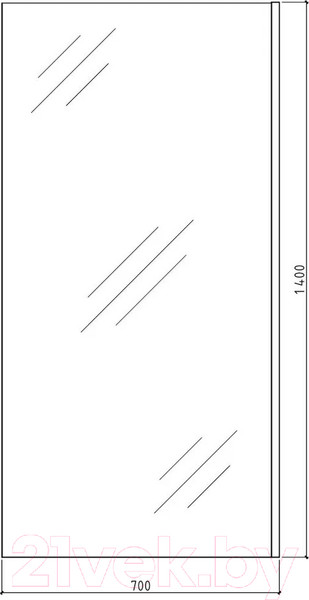 Изображение товара Стеклянная шторка для ванны Teymi Timo 70x140 / T00273 (прозрачное стекло/хром)