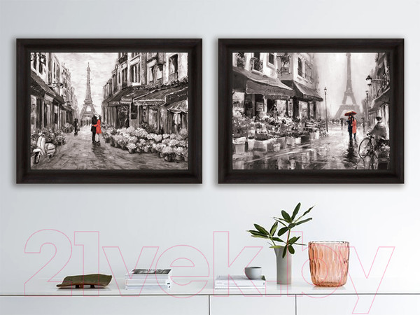 Изображение товара Картина Декарт Прогулка возле Эйфелевой башни 1 8Л0983 (в раме)