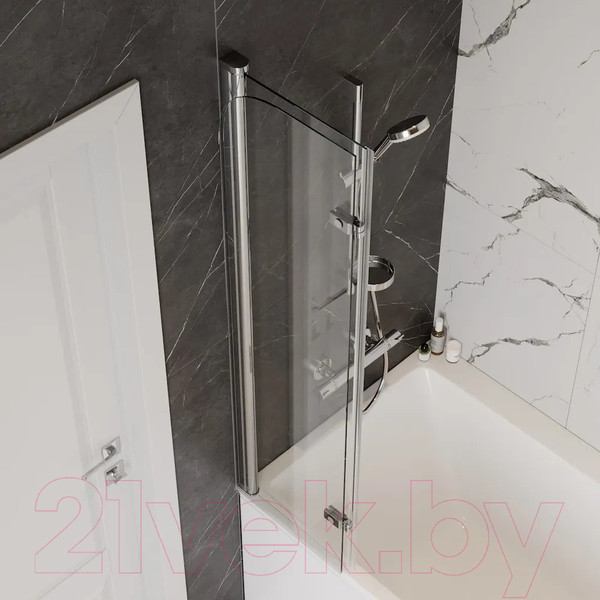 Изображение товара Стеклянная шторка для ванны Teymi Anni 80x140 / T00276 (прозрачное стекло/хром)