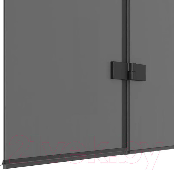 Изображение товара Стеклянная шторка для ванны Teymi Anni S 80x140 / T00278 (тонированное стекло/черный матовый)