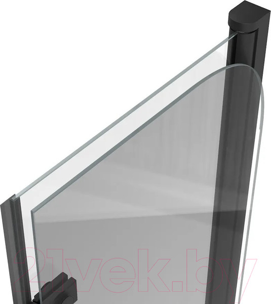 Изображение товара Стеклянная шторка для ванны Teymi Anni 100x140 / T00280 (прозрачное стекло/черный матовый)