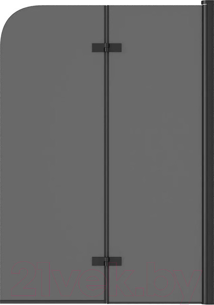 Изображение товара Стеклянная шторка для ванны Teymi Anni S 100x140 / T00281 (тонированное стекло/черный матовый)