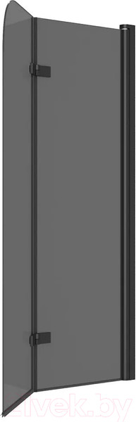 Изображение товара Стеклянная шторка для ванны Teymi Anni S 100x140 / T00281 (тонированное стекло/черный матовый)