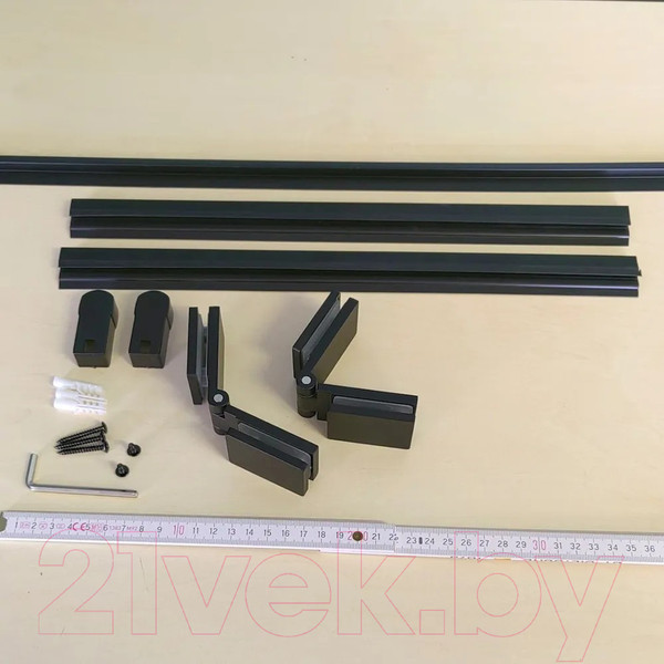 Изображение товара Стеклянная шторка для ванны Teymi Anni S 100x140 / T00281 (тонированное стекло/черный матовый)