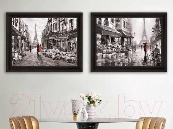 Изображение товара Картина Декарт Прогулка возле Эйфелевой башни 2 8Л0979 (в раме)