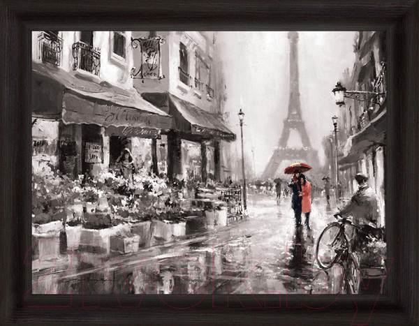 Изображение товара Картина Декарт Прогулка возле Эйфелевой башни 2 8Л0979 (в раме)