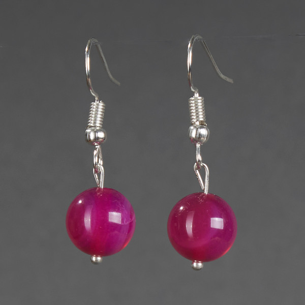 Изображение товара Серьги Wolves Элитный Агат 40776 №2 (розовый)