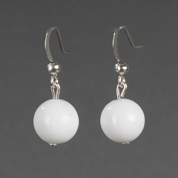 Изображение товара Серьги Wolves Элитный Агат 40791 №1 (белый)