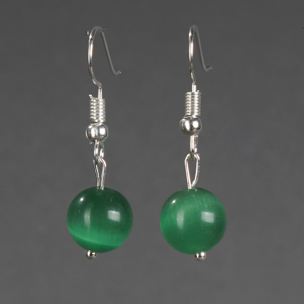 Изображение товара Серьги Wolves Элитный Кошачий глаз 40848 №2 (зеленый)