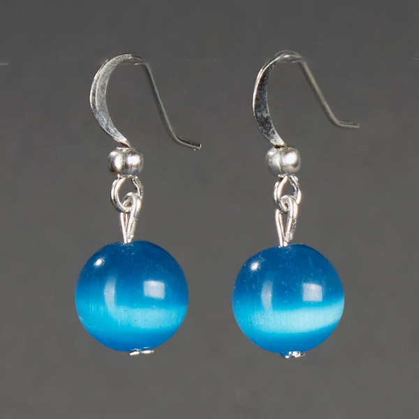 Изображение товара Серьги Wolves Элитный Кошачий глаз 40851 №1 (голубой)