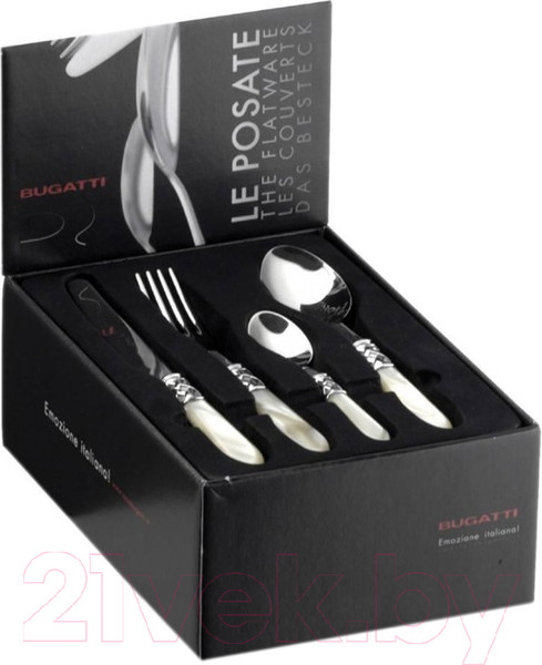 Изображение товара Набор столовых приборов Bugatti Aladdin ALBAM-C4250 (24пр, хром/слоновая кость/состаренное серебро)