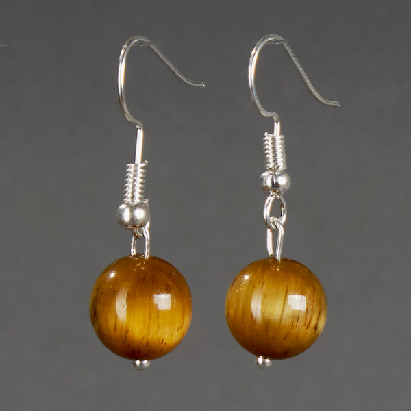 Изображение товара Серьги Wolves Элитный Тигровый глаз 40896 №2 (золотистый)