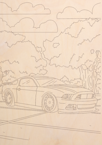 Изображение товара Набор досок для выжигания Mega Toys Машинки с пейзажем / МТ02629