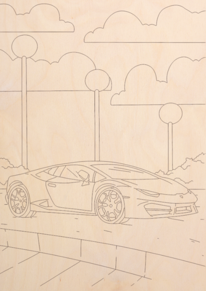 Изображение товара Набор досок для выжигания Mega Toys Машинки с пейзажем / МТ02629