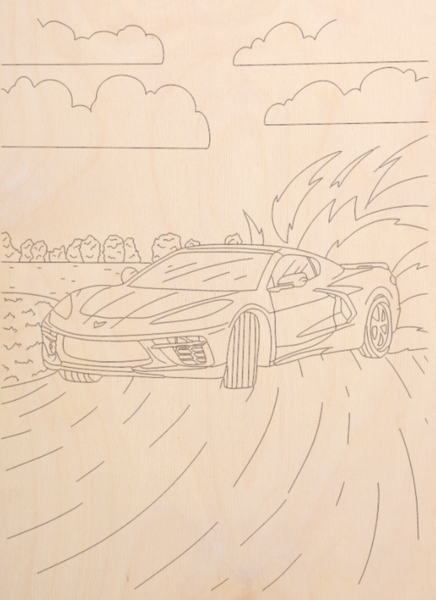 Изображение товара Набор досок для выжигания Mega Toys Машинки с пейзажем / МТ02629