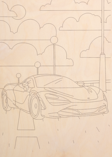 Изображение товара Набор досок для выжигания Mega Toys Машинки с пейзажем / МТ02629