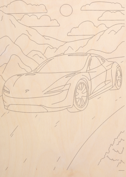 Изображение товара Набор досок для выжигания Mega Toys Машинки с пейзажем / МТ02629