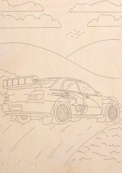 Изображение товара Набор досок для выжигания Mega Toys Машинки с пейзажем / МТ02629