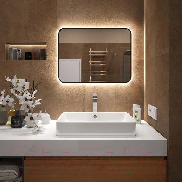 Изображение товара Зеркало Teymi Solli Black Soft Line 80x60 / T20232S (подсветка, сенсор на взмах)