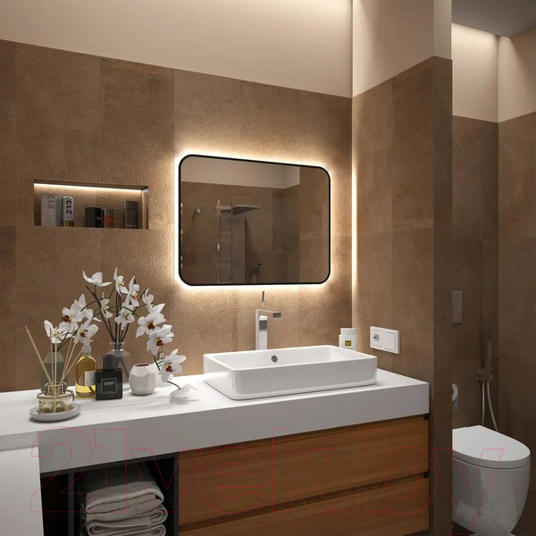 Изображение товара Зеркало Teymi Solli Black Soft Line 80x60 / T20232S (подсветка, сенсор на взмах)