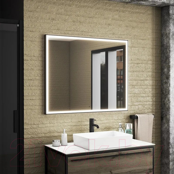 Изображение товара Зеркало Teymi Helmi Black Edition 100x80 / T20306IR (подсветка, сенсор на взмах)