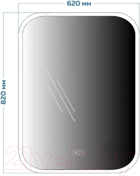 Изображение товара Зеркало Teymi Solli 60x80 / T20204SA (подсветка, сенсор, антипар)