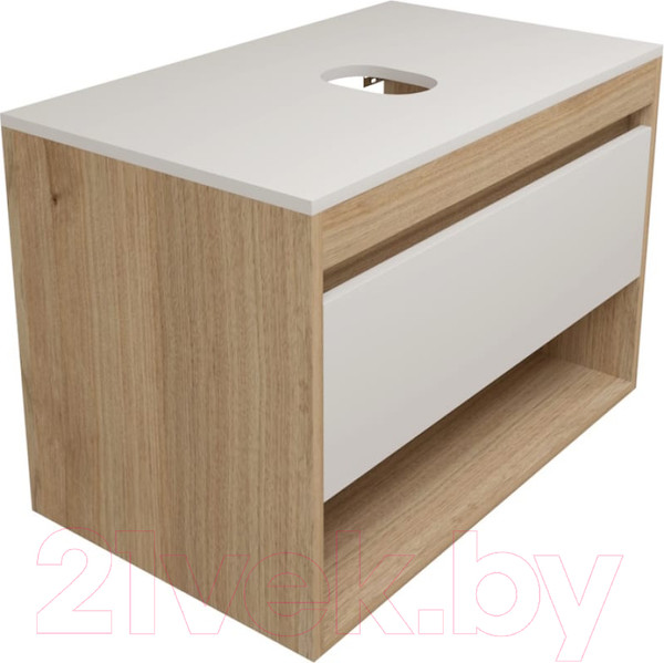 Изображение товара Тумба под умывальник Teymi Ritta 75 / T60521 (дуб эврика/белый матовый)