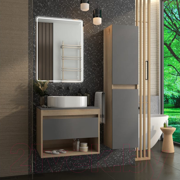 Изображение товара Тумба под умывальник Teymi Ritta 65 / T60524 (дуб эврика/графит матовый)