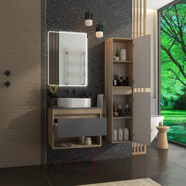 Изображение товара Тумба под умывальник Teymi Ritta 65 / T60524 (дуб эврика/графит матовый)