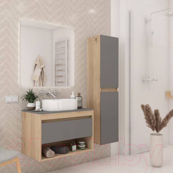 Изображение товара Тумба под умывальник Teymi Ritta 75 / T60525 (дуб эврика/графит матовый)