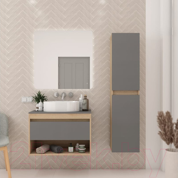 Изображение товара Тумба под умывальник Teymi Ritta 75 / T60525 (дуб эврика/графит матовый)