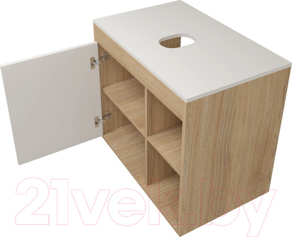 Изображение товара Тумба под умывальник Teymi Nura 70 / T60528 (дуб эврика/белый матовый)