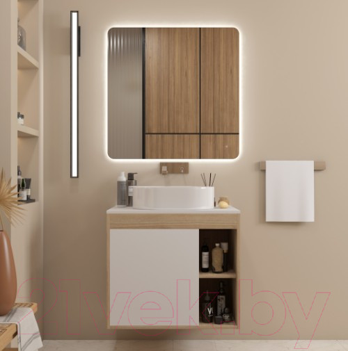 Изображение товара Тумба под умывальник Teymi Nura 70 / T60528 (дуб эврика/белый матовый)