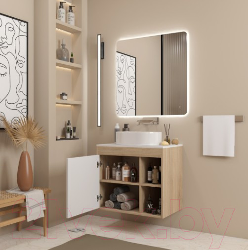 Изображение товара Тумба под умывальник Teymi Nura 70 / T60528 (дуб эврика/белый матовый)