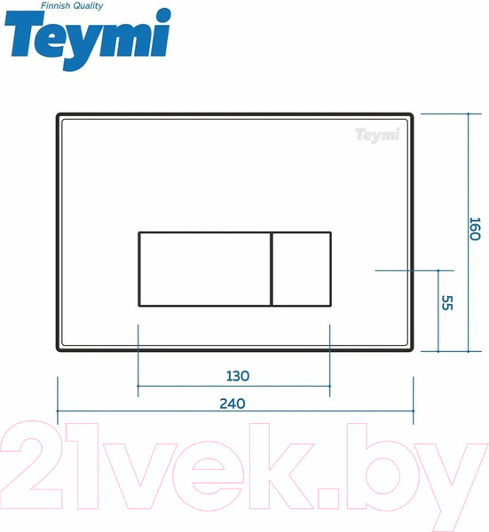Изображение товара Кнопка для инсталляции Teymi Helmi / T70018WM (белый матовый)