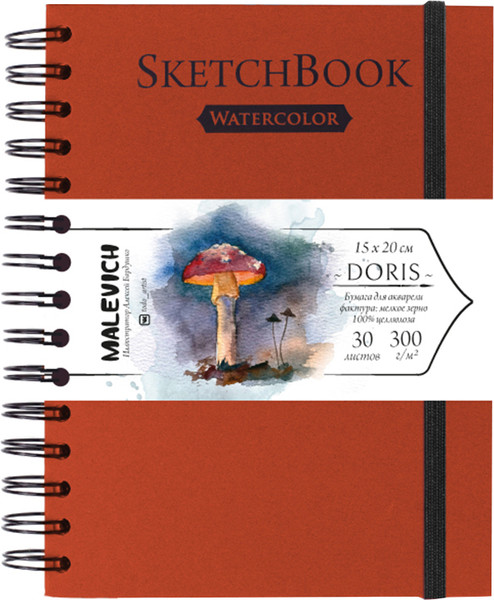 Изображение товара Скетчбук Малевичъ Doris / 401534 (30л, красный/оранжевый)