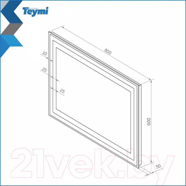 Изображение товара Зеркало Teymi Hanna 80x60 / T20251 (подсветка)