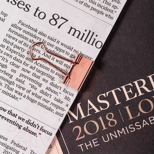 Изображение товара Зажим для бумаги Deli 78200 (25шт, розовое золото)