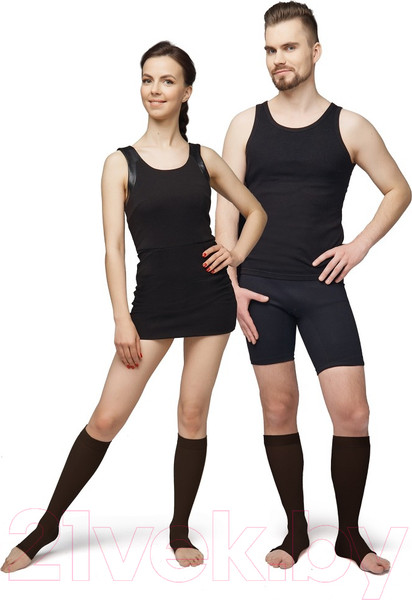 Изображение товара Гольфы компрессионные Польза 3001 ниже колена 2 кл.к. (р.2 (S), рост1, черный хлопок)