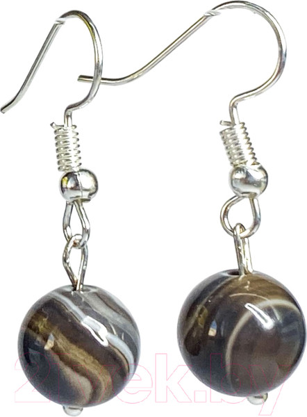 Изображение товара Серьги Wolves Элитный Агат 40764 №2 (серый)