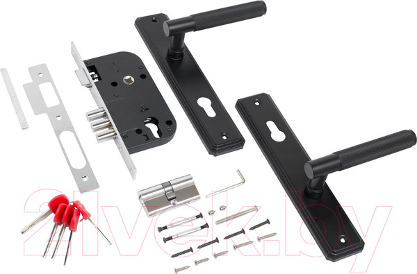 Изображение товара Замок врезной БУЛАТ Ферона ЗВ4-3.70.02.02 (черный)