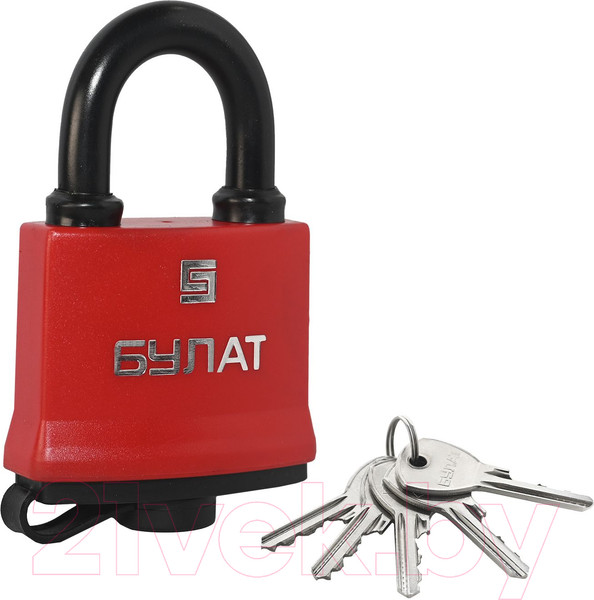 Изображение товара Замок навесной БУЛАТ ВС 1-П58 ПЛ (5 ключей)