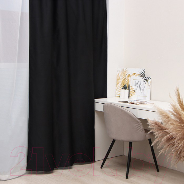 Изображение товара Штора Этель 10339922 (145x265, черный, блэкаут)