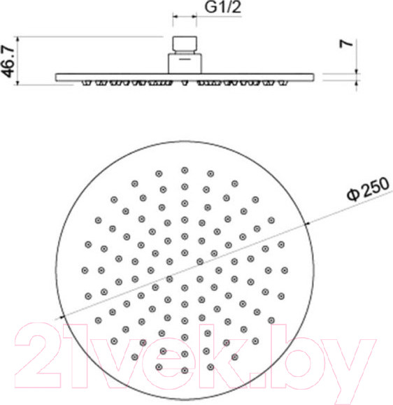 Изображение товара Лейка верхнего душа Aquatek AQ2077CR