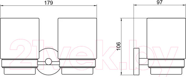 Изображение товара Набор стаканов для зубной щетки и пасты Aquatek Бетта AQ4617CR